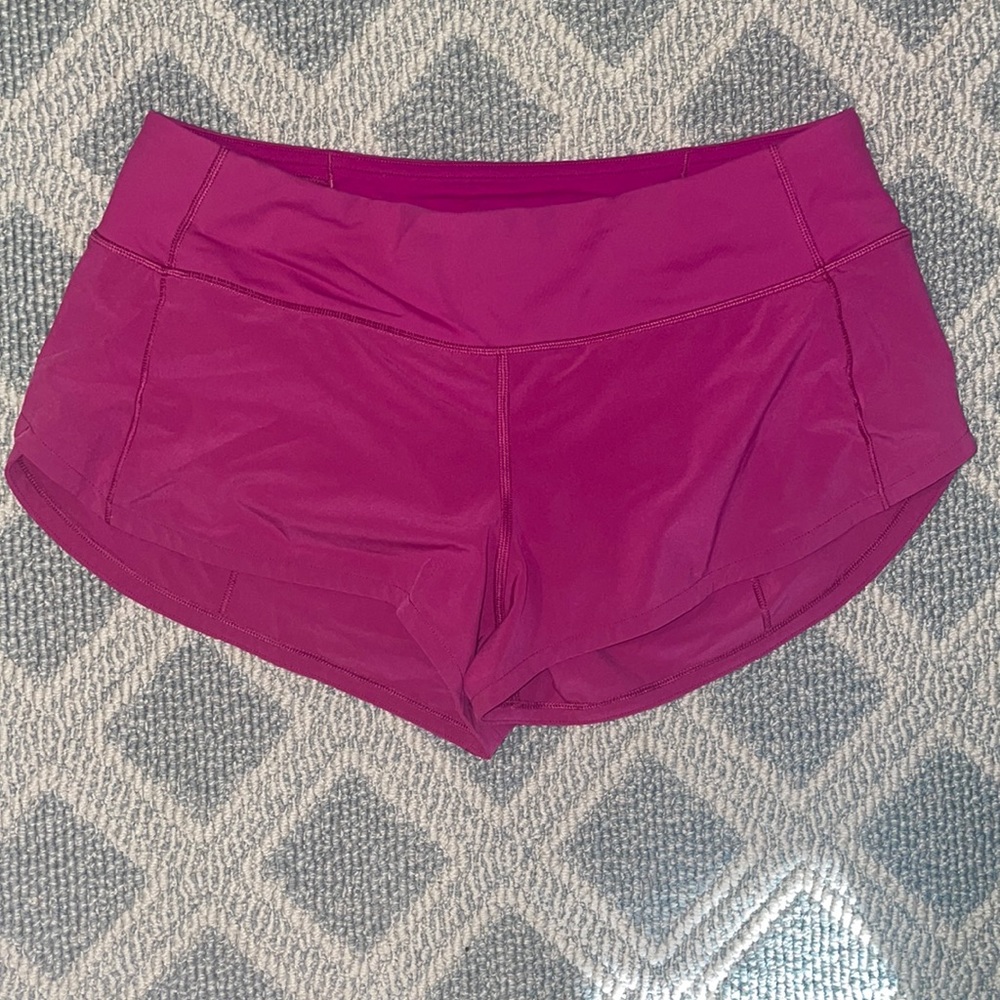 Lululemon speed up shorts in ripened raspberry